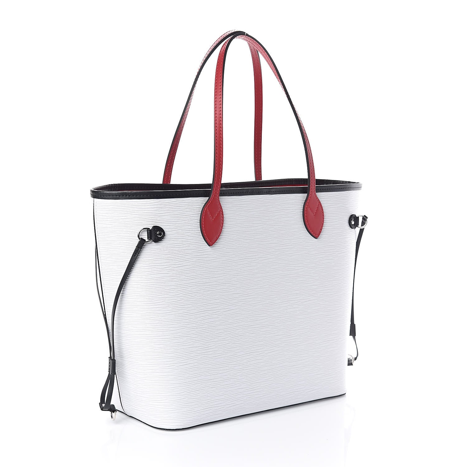 Louis Vuitton Epi Neverfull MM White Scarlet Black 3 of 9