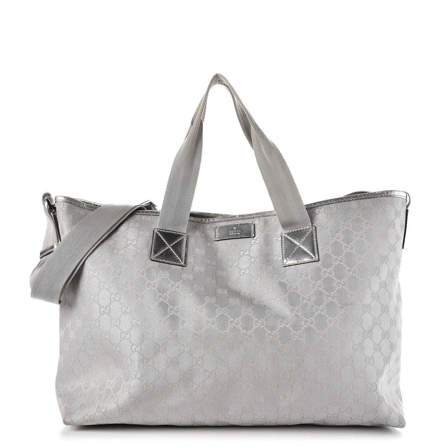 Metallic Monogram Travel Bag Silver