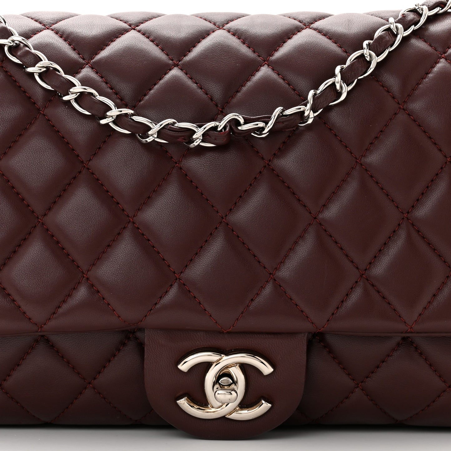 Lambskin Jumbo Coco Rain Flap Bordeaux