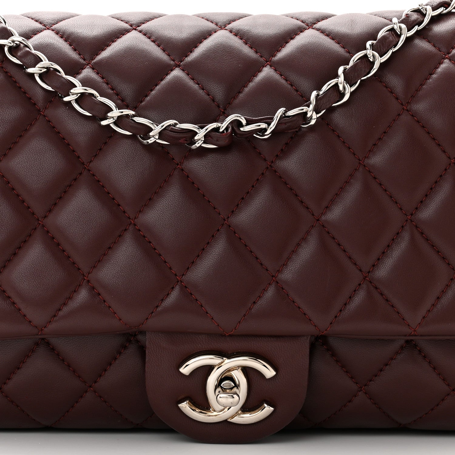 Chanel Lambskin Jumbo Coco Rain Flap Bordeaux 9 of 13