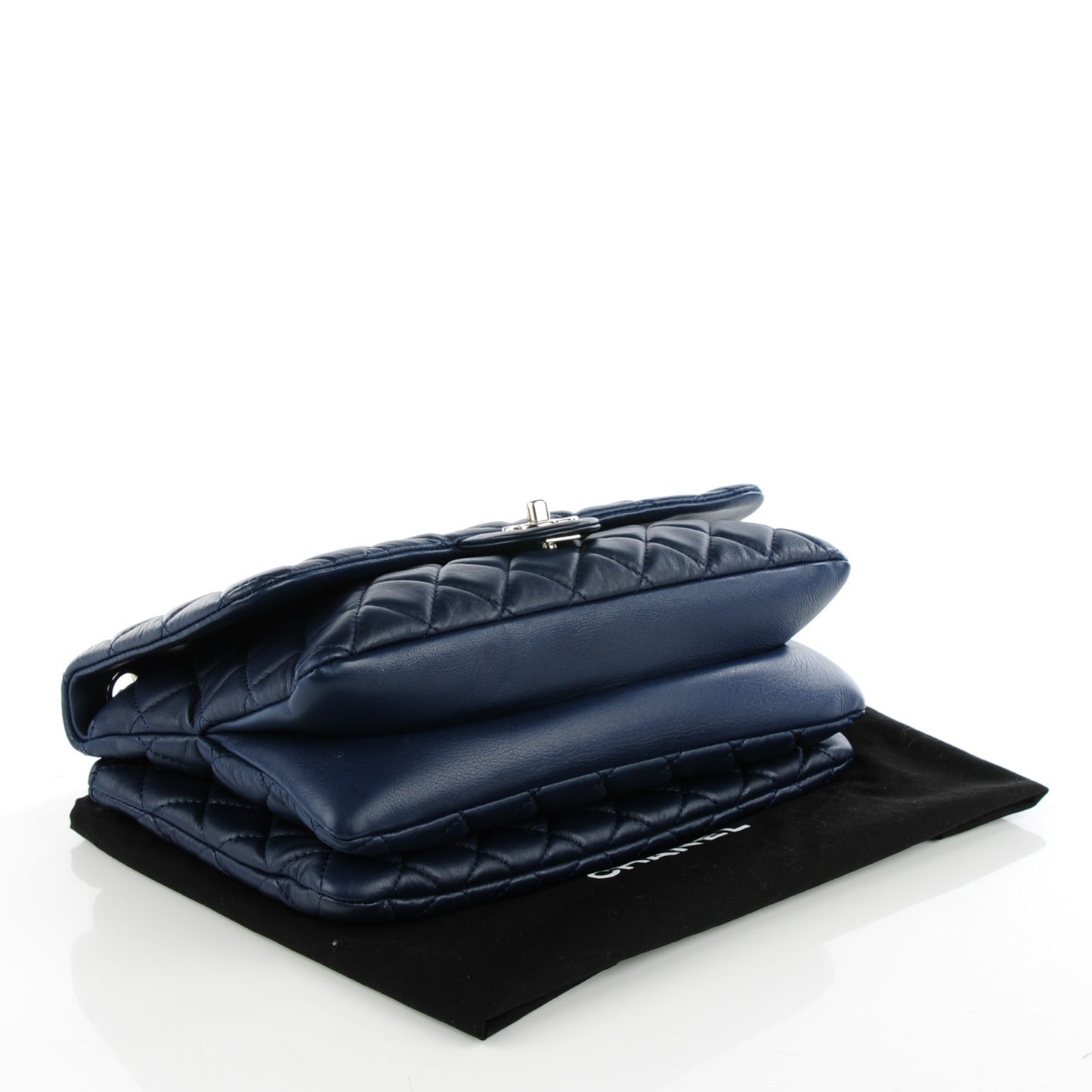 Lambskin Quilted Jumbo Chanel 3 Flap Navy