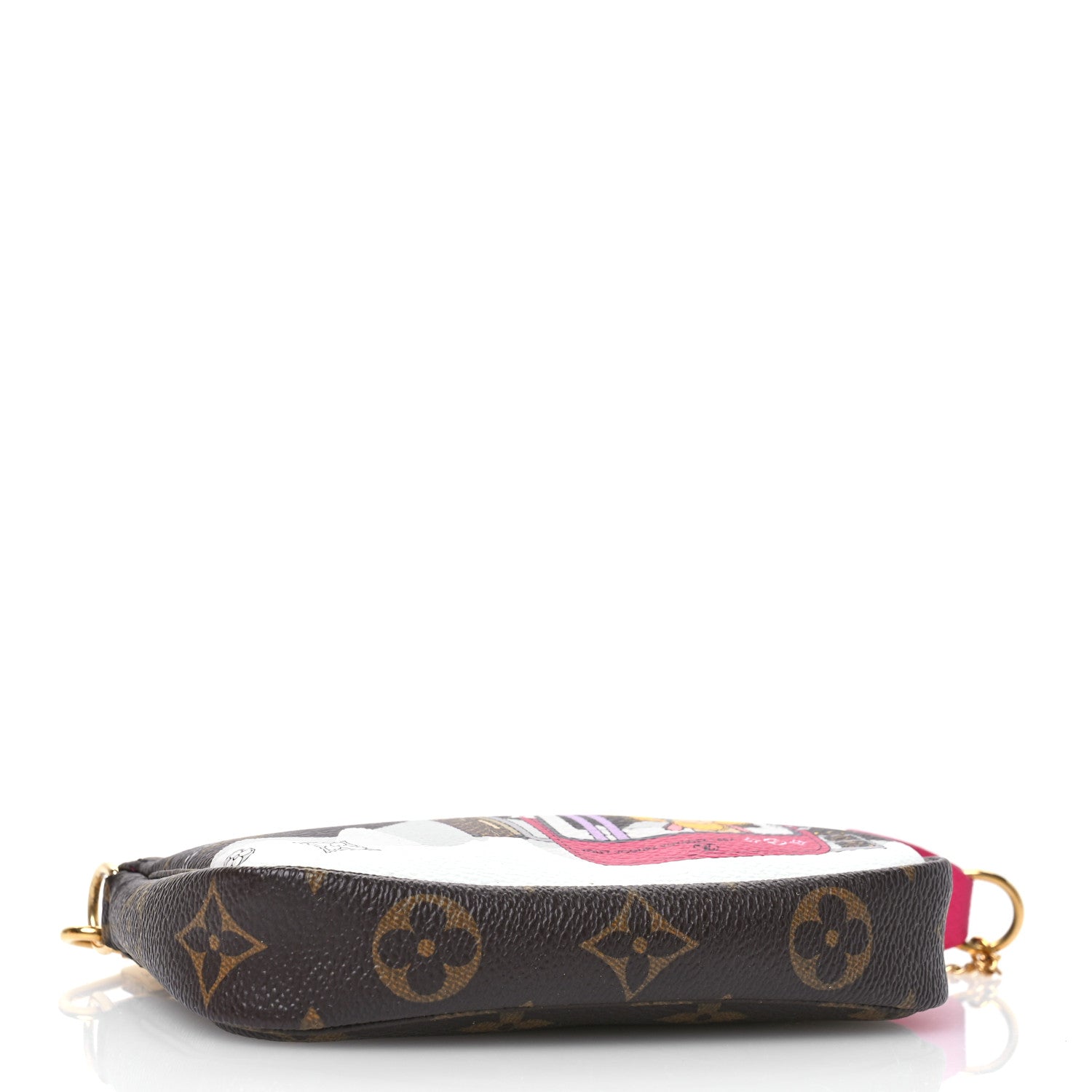 Louis Vuitton Monogram 2019 Christmas Animation Mini Courchevel Pochette Accessories Fuchsia 4 of 7