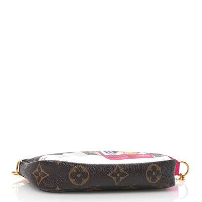 Louis Vuitton Monogram 2019 Christmas Animation Mini Courchevel Pochette Accessories Fuchsia 4 of 7