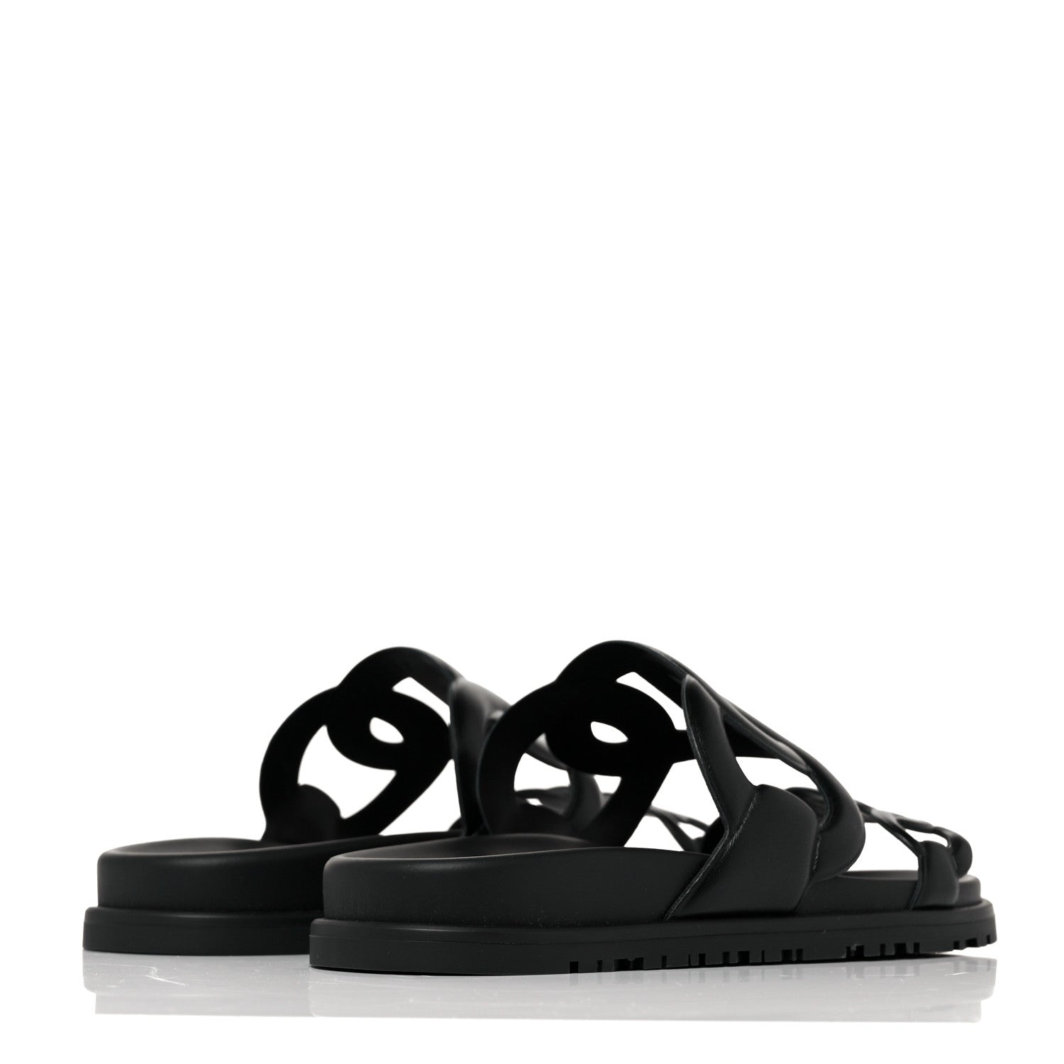 Hermes Nappa Extra Sandals 36 Black 4 of 9