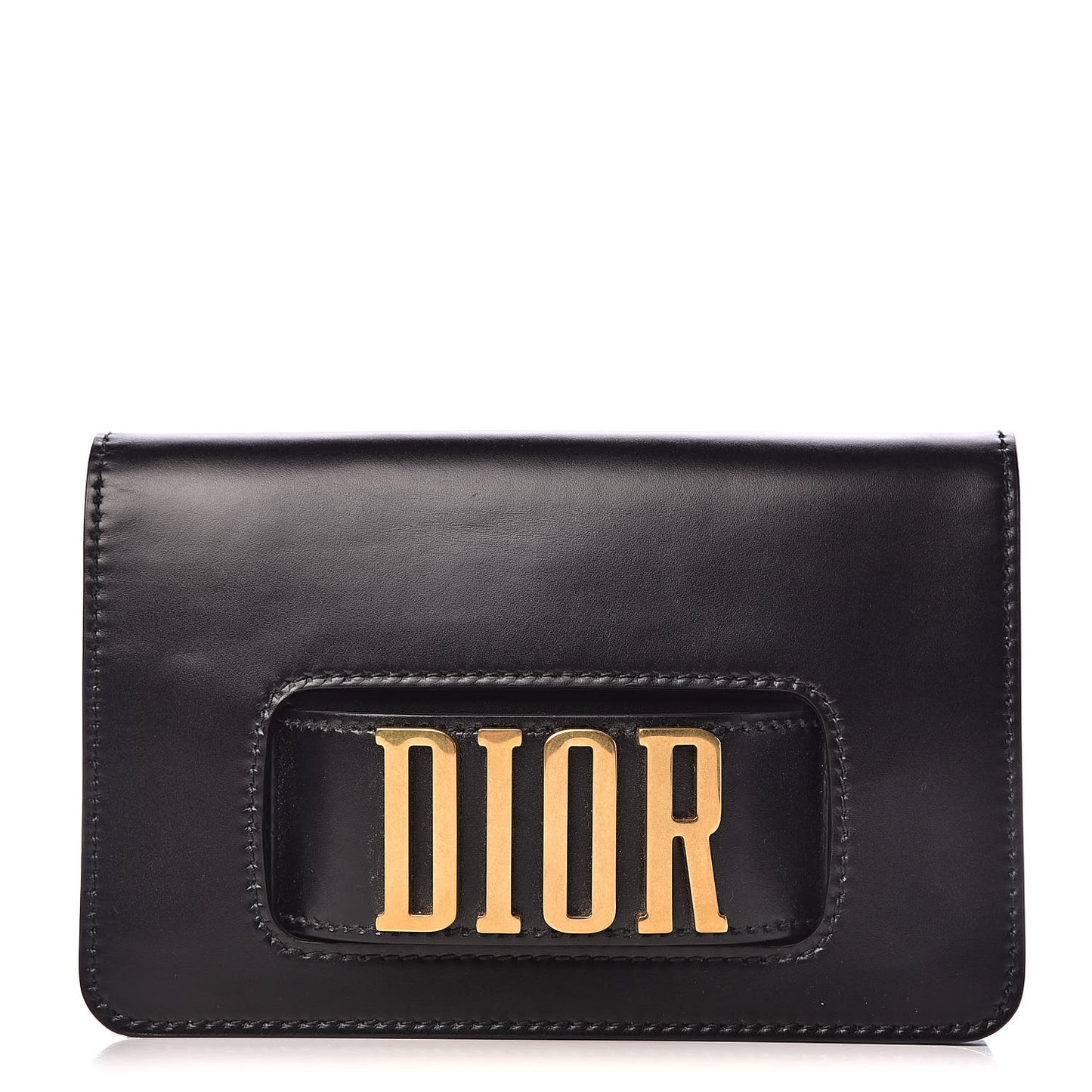 Smooth Calfskin Dio(r)evolution Flap Clutch Black