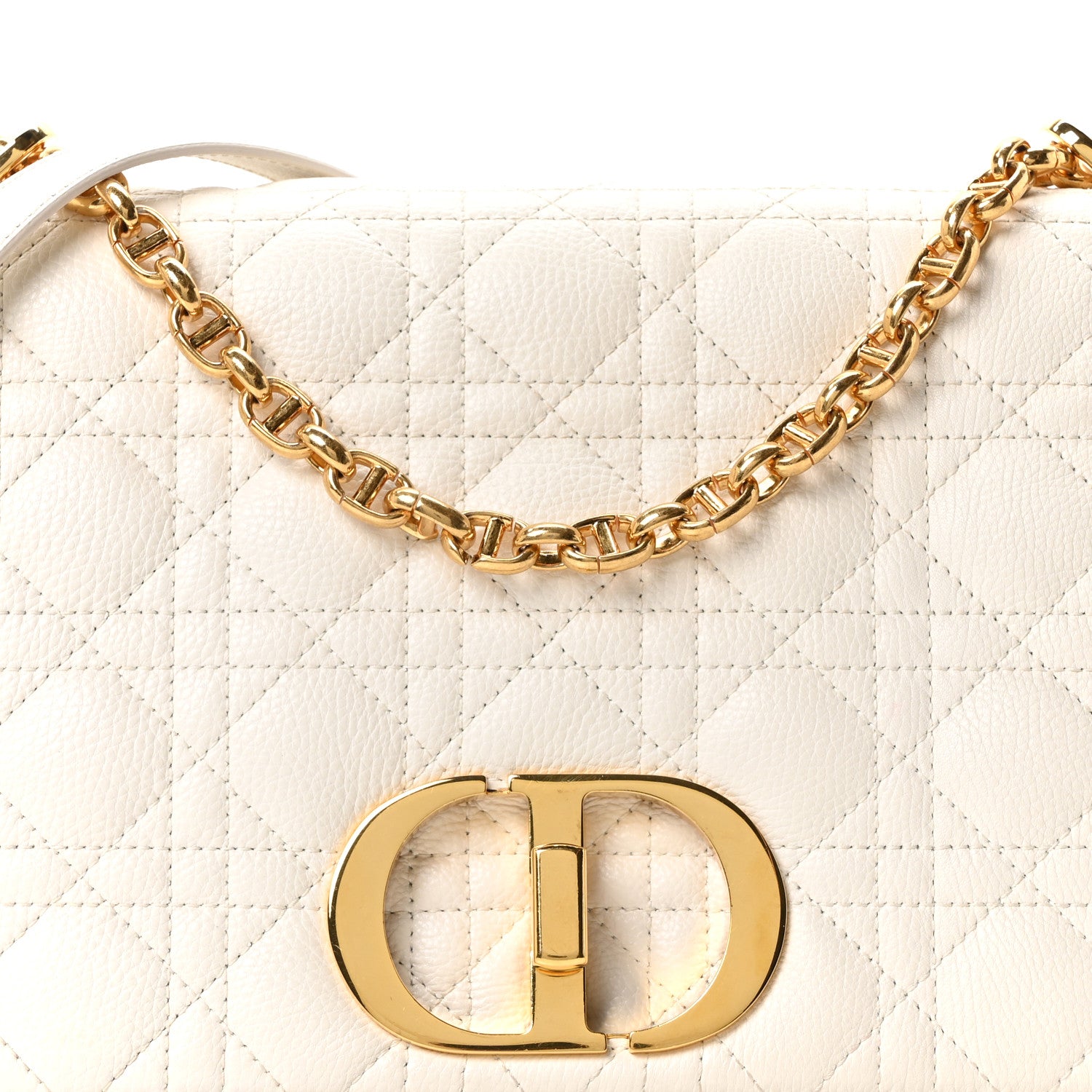 Christian Dior Grained Calfskin Cannage Large Caro Bag Latte 8 of 10