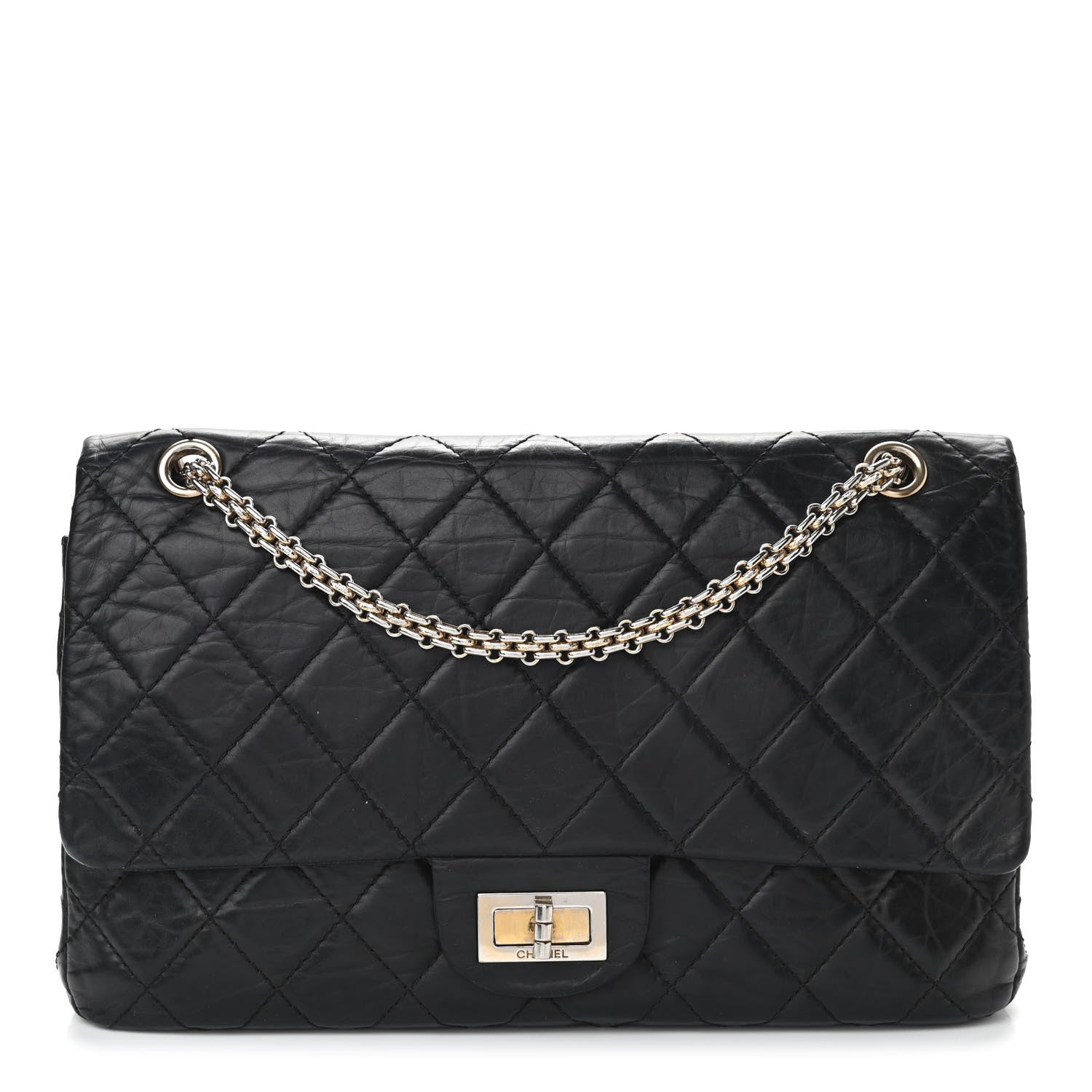 Chanel Aged Calfskin Quilted 50th Anniversary 2.55 Reissue 227 Flap Black 1 of 11