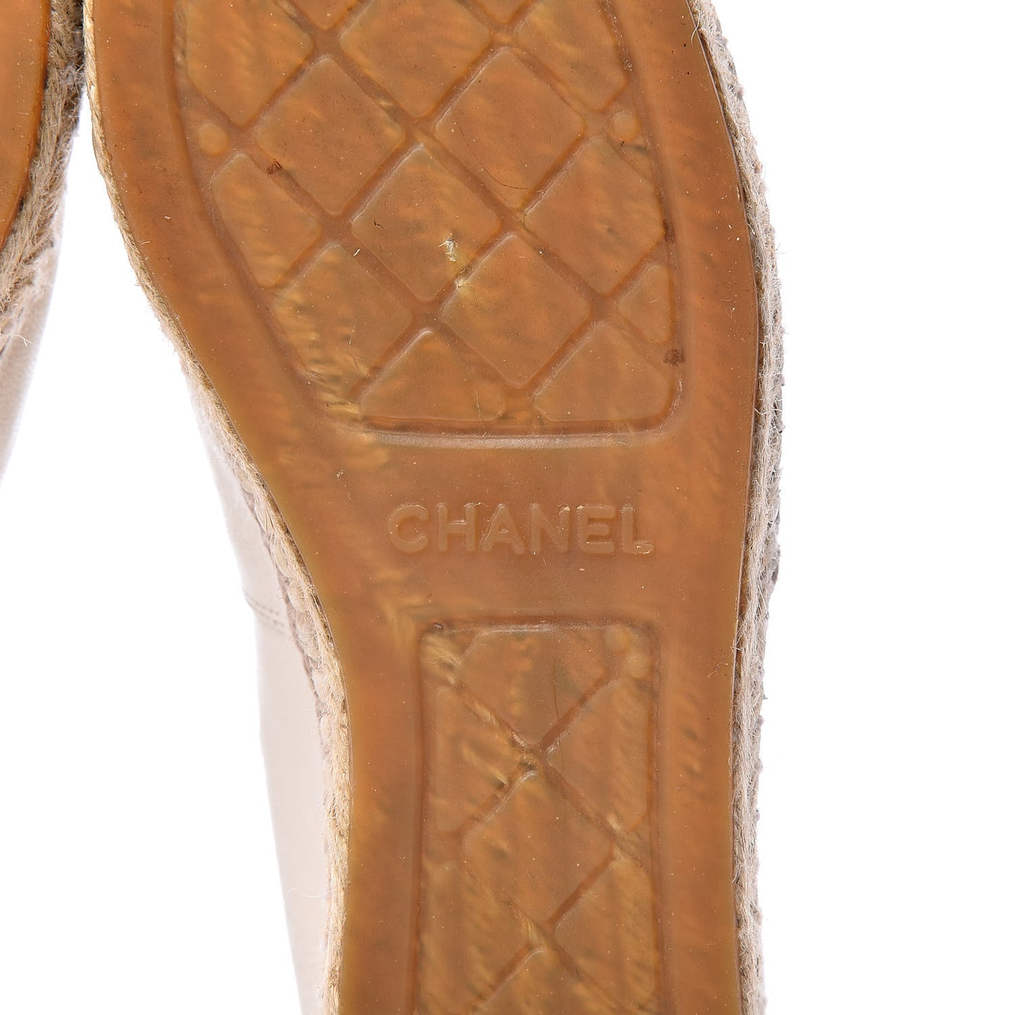 Lambskin CC Espadrilles 38 White Black