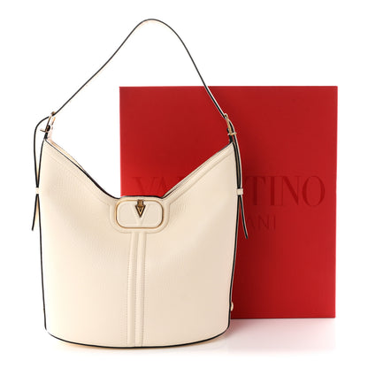 Valentino Garavani Grained Calfskin Vlogo Tote White 12 of 12