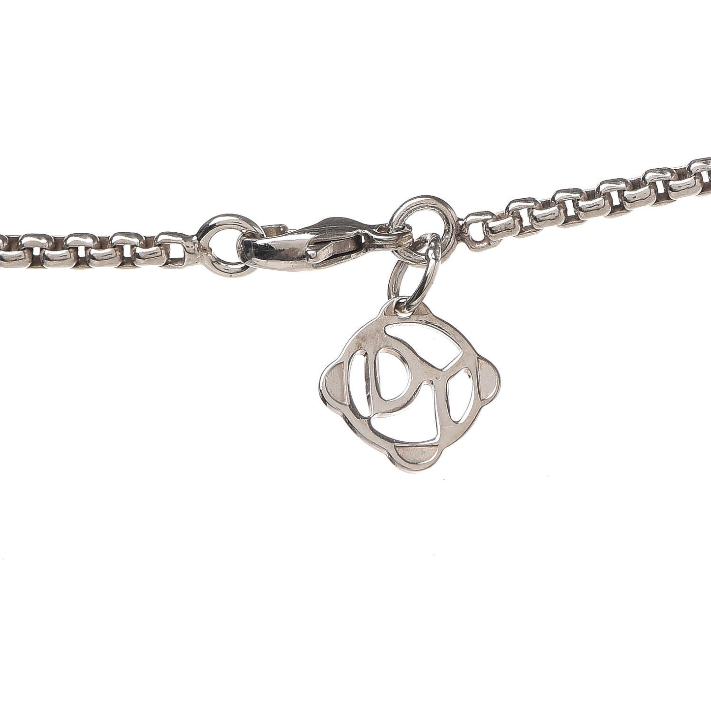 Sterling Silver 18K White Gold Diamond Pave Ball Pendant Necklace