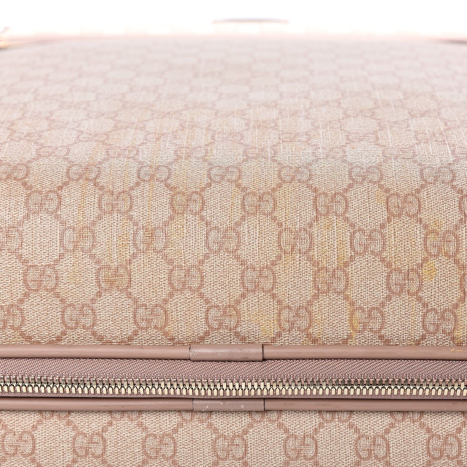 Gucci GG Supreme Monogram Selleria Calfskin Four Wheel Carry On Suitcase Winter Rose 20 of 23
