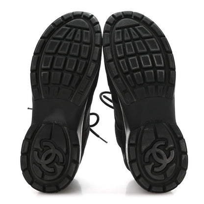Chanel Suede Calfskin Mesh CC Sneakers 39 Black 6 of 7