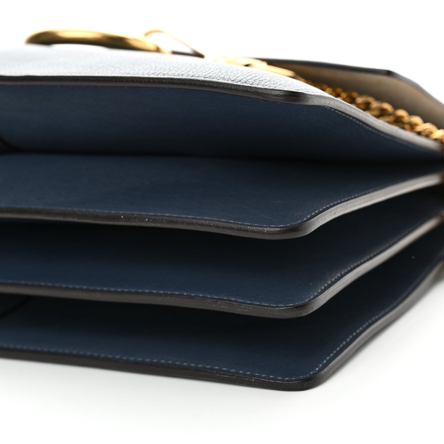 Goatskin Medium Faye Shoulder Bag Denim Blue