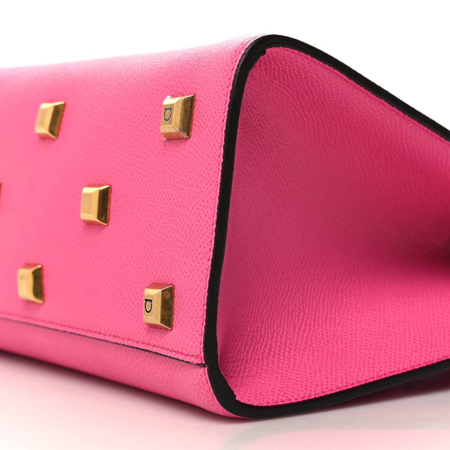 Hammered Calfskin Small The Studio Box Bag Hot Pink