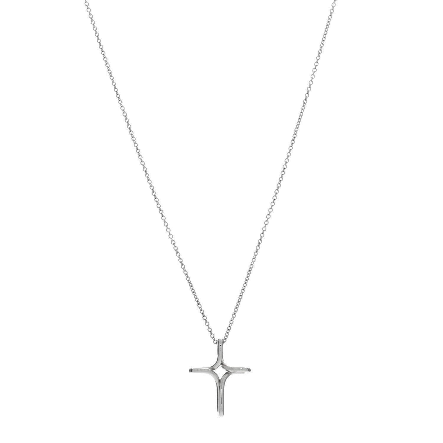 Tiffany Platinum Elsa Peretti Infinity Cross Pendant Necklace 1 of 5
