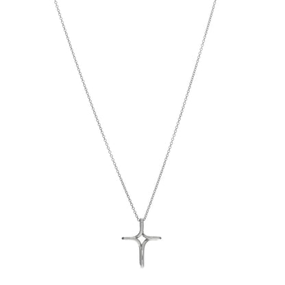 Tiffany Platinum Elsa Peretti Infinity Cross Pendant Necklace 1 of 5