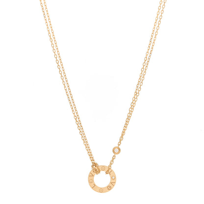 Cartier 18K Yellow Gold 2 Diamond LOVE Necklace 1 of 6
