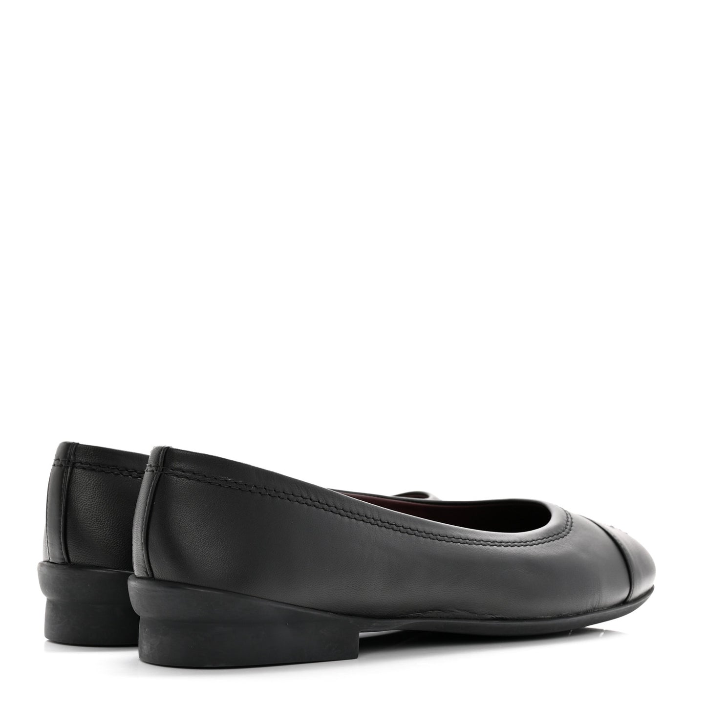 Lambskin Cap Toe CC Ballerina Flats 40 Black