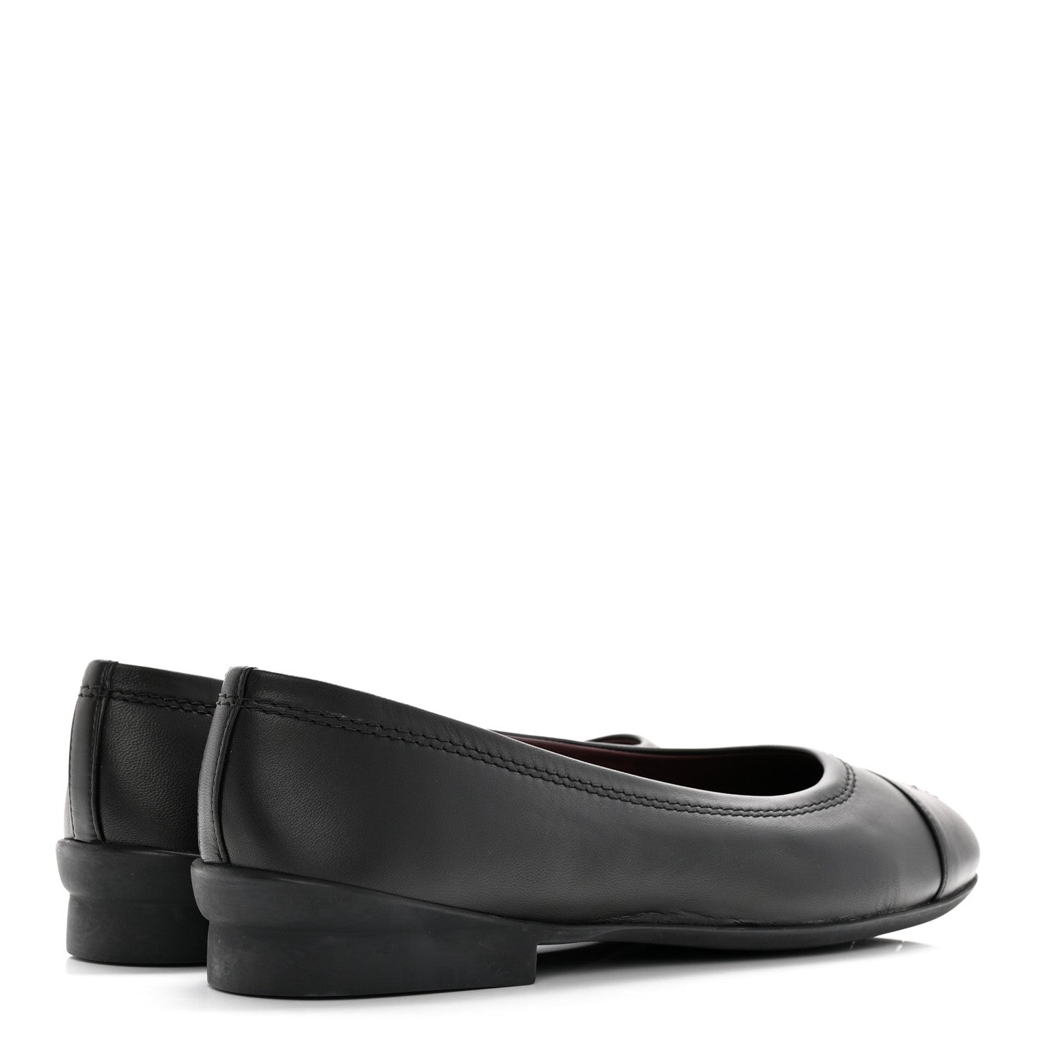Chanel Lambskin Cap Toe CC Ballerina Flats 40 Black 4 of 15