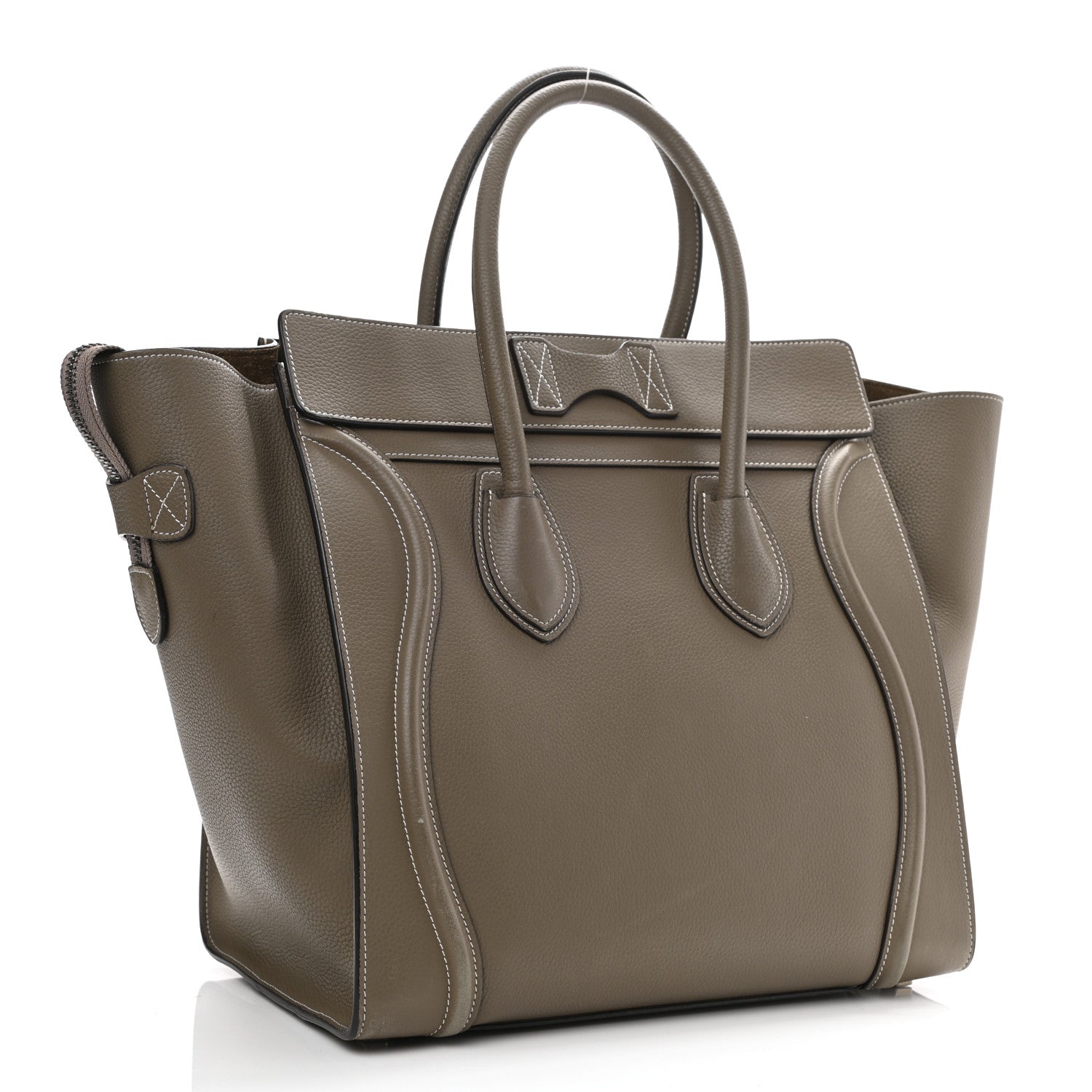 Celine Drummed Calfskin Mini Luggage Souris 3 of 14