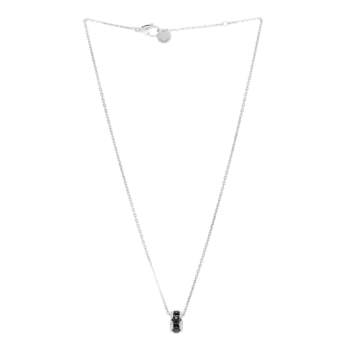 Chanel 18K White Gold Diamond Ceramic Ultra Necklace Black 3 of 5