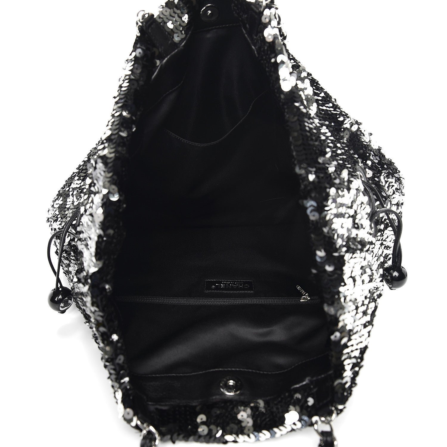 Chanel Sequin Summer Night Drawstring Tote Black 5 of 8