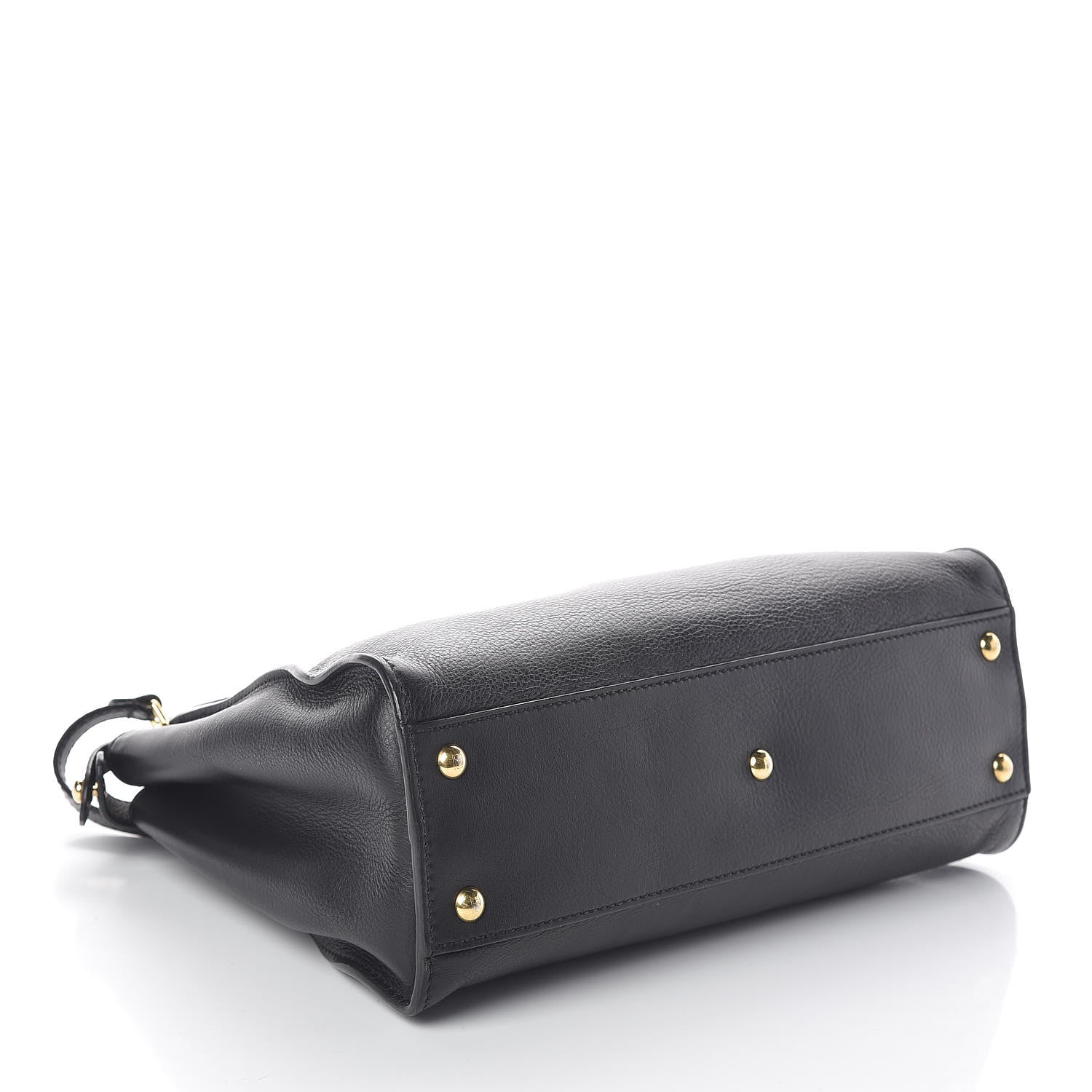 Fendi Vitello Seta Shiny Nappa Medium Peekaboo Iconic Satchel Black 3 of 11