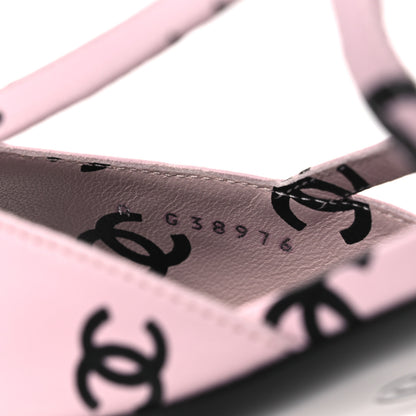 Chanel Printed Lambskin Coco Beach Sligback Sandals 40 Light Pink Black 21 of 22