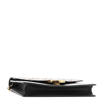 Fendi Vitello Cruise F is Fendi Bi-Color FF 1974 Embossed Medium Envelope Wallet On Chain Black Maya 4 of 10