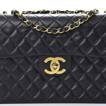 Chanel Lambskin Quilted XL Jumbo Single Flap Black 9 of 15