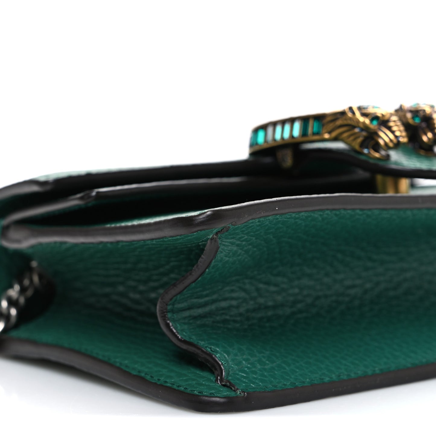 Dollar Calfskin Crystal Mini Dionysus Top Handle Bag Emerald
