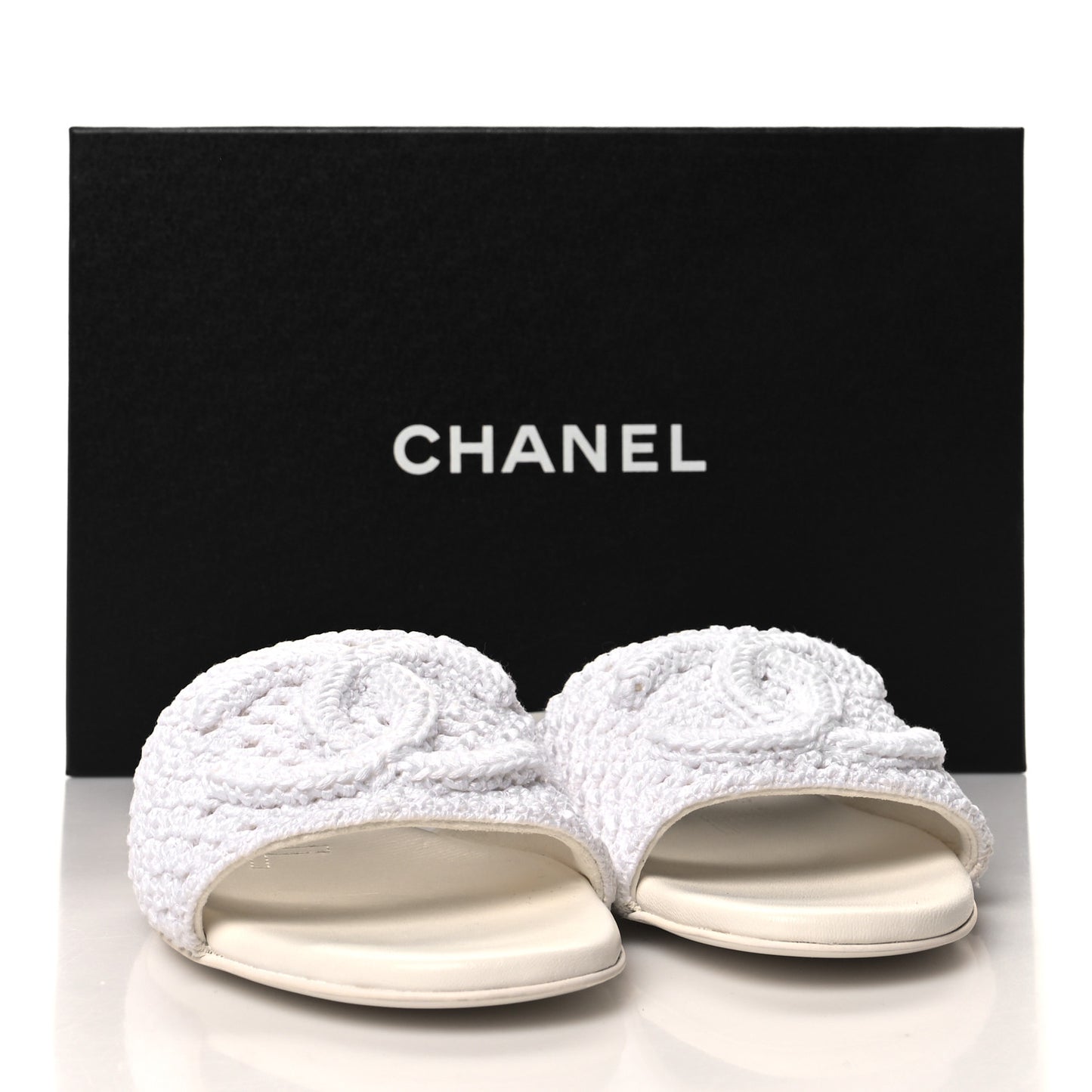 Crochet CC Mules Sandals 38 White