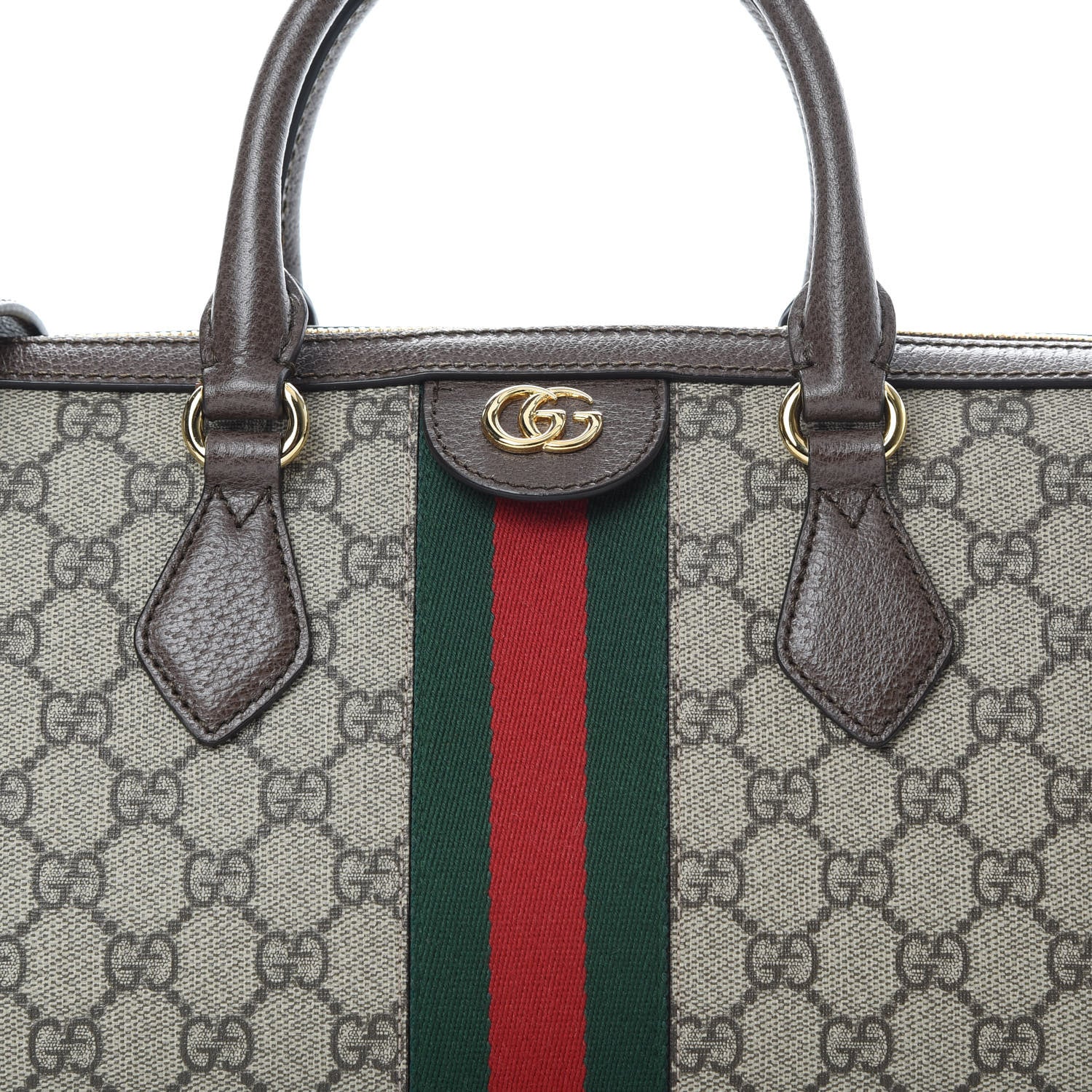 Gucci GG Supreme Monogram Web Medium Ophidia Boston Brown 8 of 10