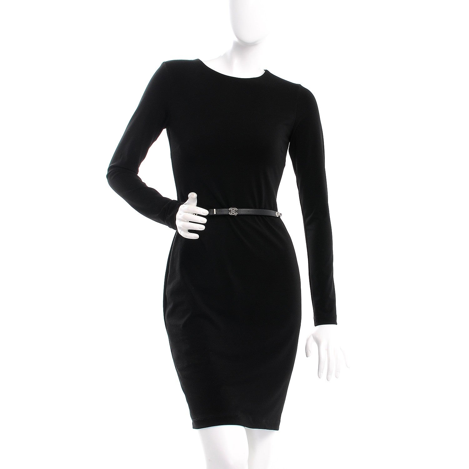 Chanel Lambskin CC Chain Belt 95 38 Black Silver 2 of 7