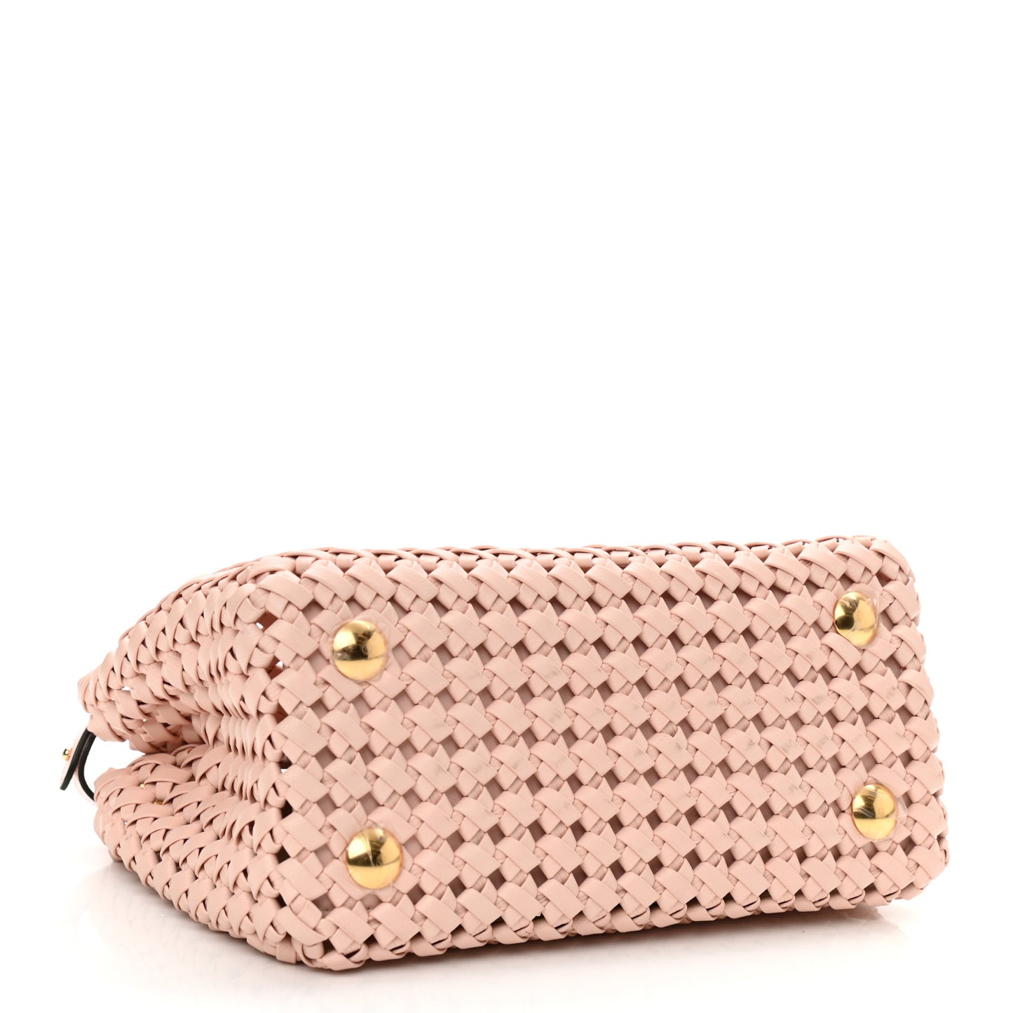 Nappa Woven Mini Peekaboo Iconic Satchel Rosa Confetto