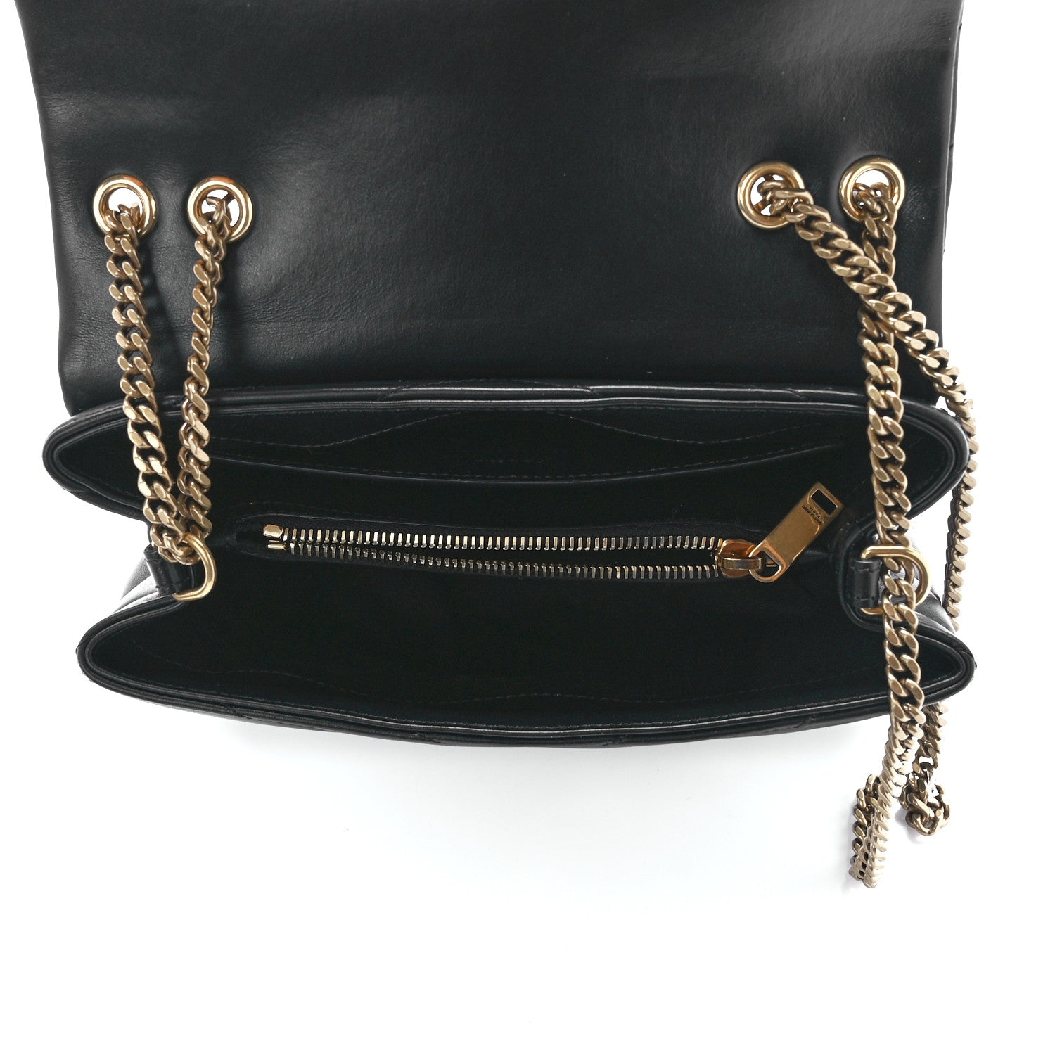 Saint Laurent Calfskin Y Quilted Monogram Small Loulou Chain Satchel Black 5 of 12