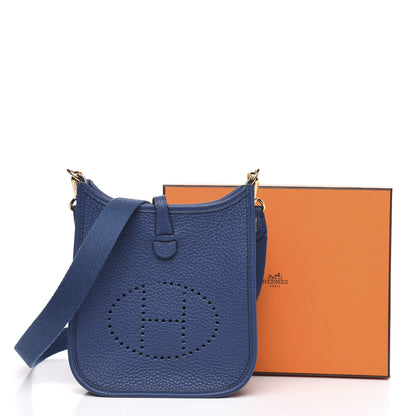Hermes Taurillon Clemence Evelyne TPM Deep Bleu 9 of 11