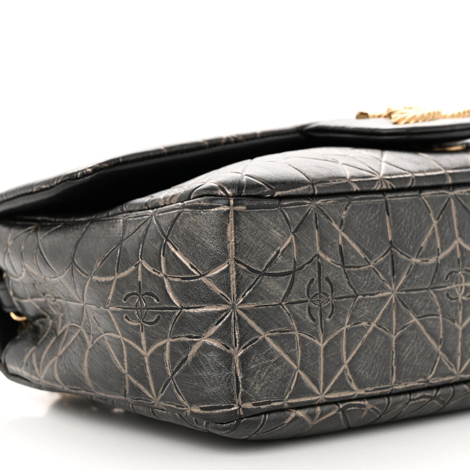 Chanel Metallized Effect Embossed Calfskin Quilted Paris Moscou Moujik Flap Black 9 of 12