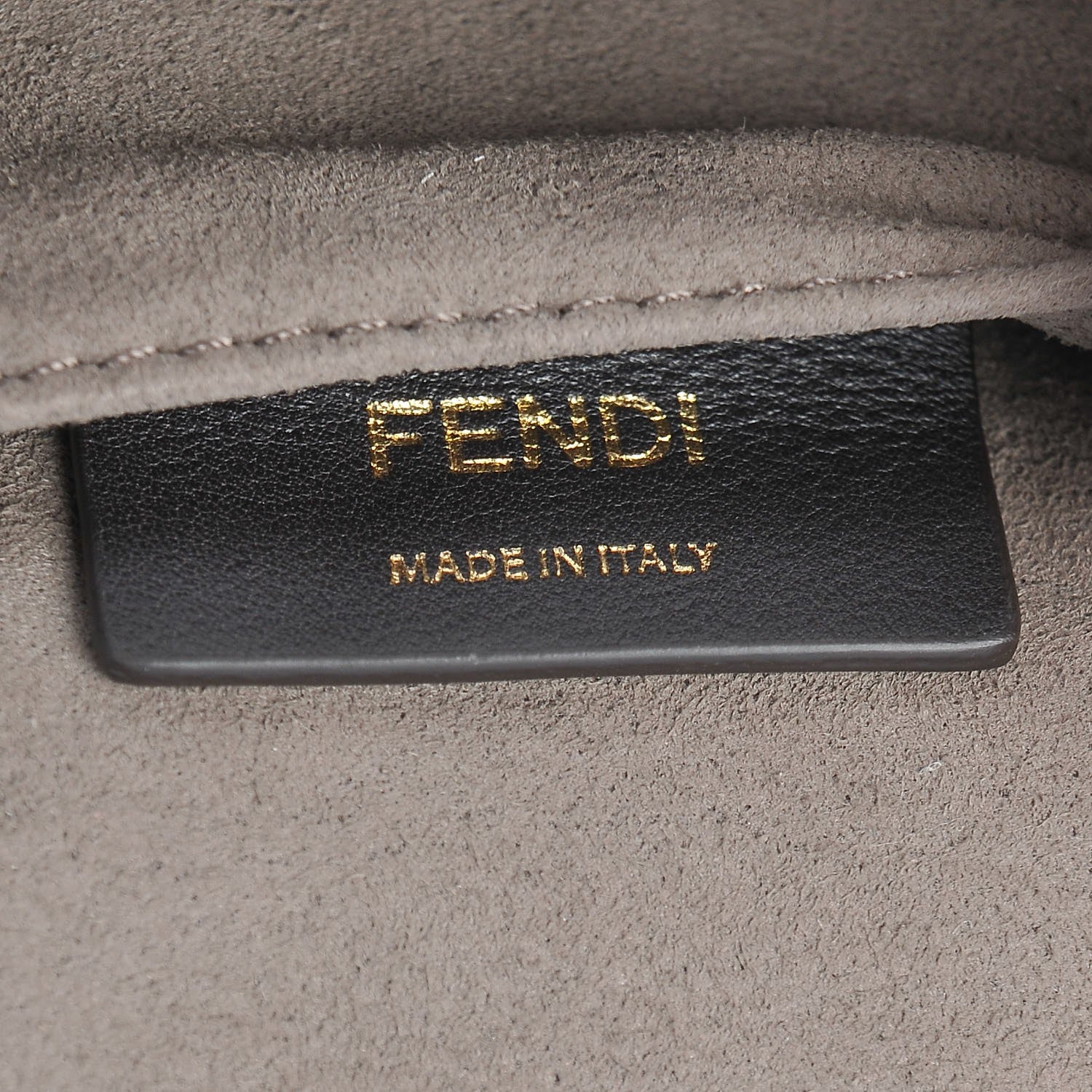 Fendi Glazed Fabric Vitello Century FF 1974 Stamp Patch Mini Double F Crossbody Bag Mogano Panna Plaster 7 of 9