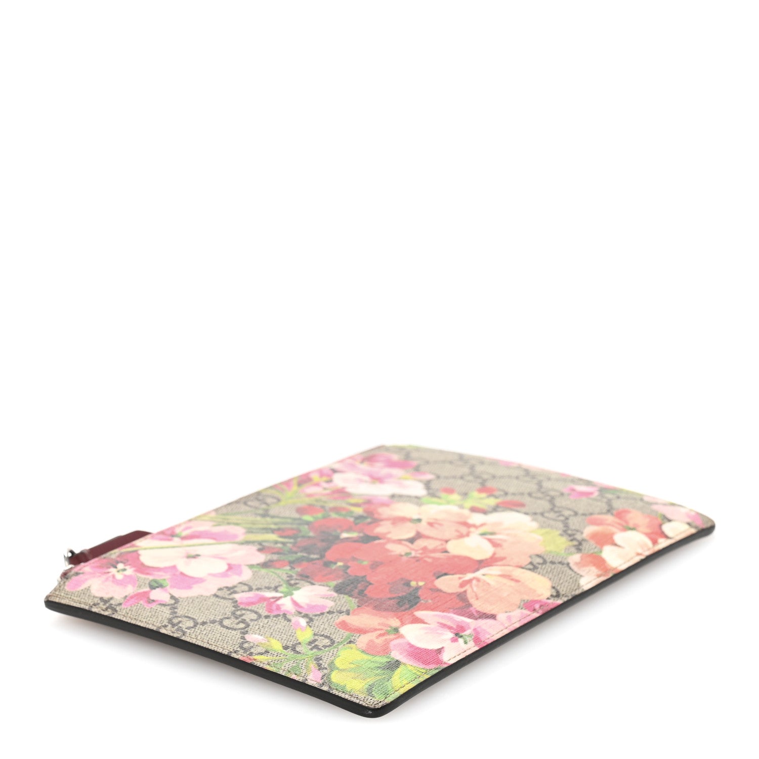 Gucci GG Supreme Monogram Blooms Small Zip Pouch Beige Multicolor Dry Rose 4 of 11