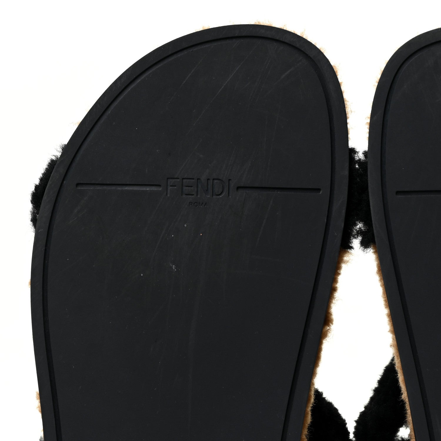 Fendi Shearling FF Fendi Feel Sandals 35 Tobacco Black 7 of 13