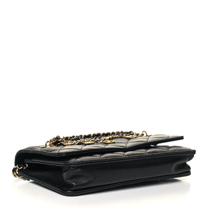 Chanel Lambskin Quilted Egyptian Amulet Wallet On Chain WOC Black 4 of 9