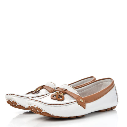 Louis Vuitton Calfskin Charm Moccasin Loafers 40 White 3 of 12