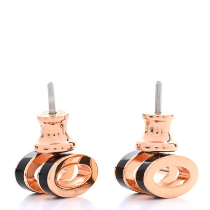 Hermes Rose Gold Lacquered Mini Pop H Earrings Black 3 of 7