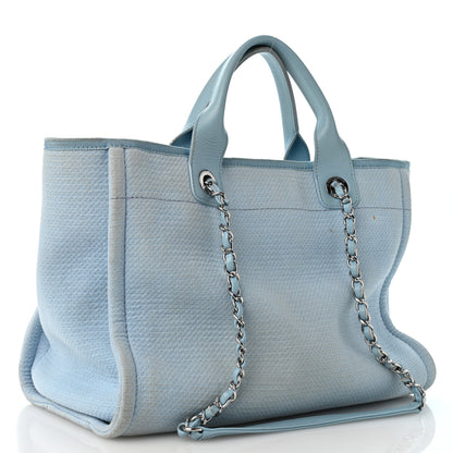Chanel Mixed Fibers Small Deauville Tote Light Blue 4 of 14