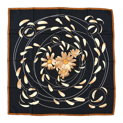 Hermes Silk Au Gre du Vent Scarf 90 Black 1 of 3