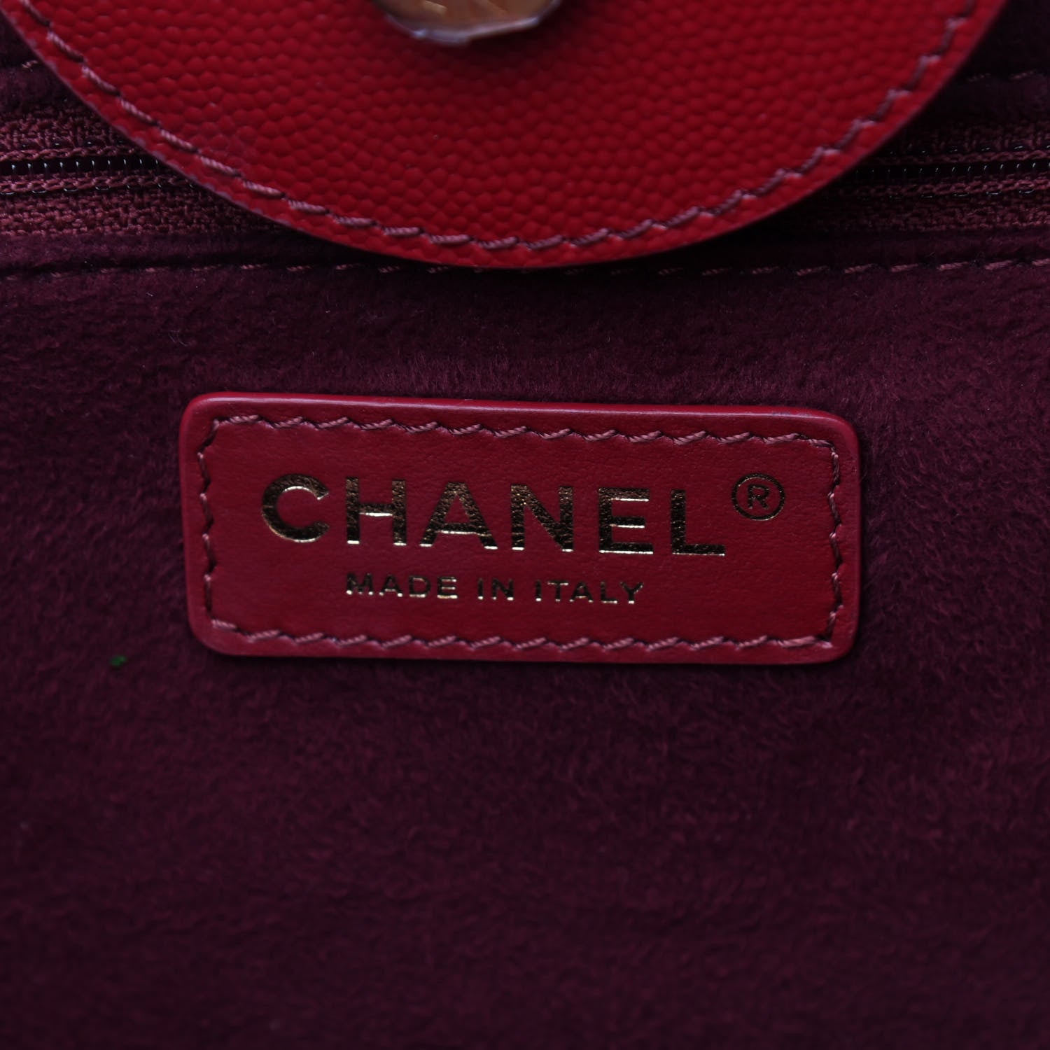 Chanel Caviar Small Studded Deauville Tote Red 6 of 11