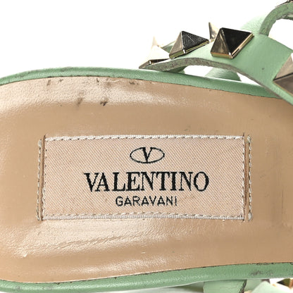 Valentino Garavani Calfskin Rockstud 90mm City Sandals 39.5 Light Green 6 of 7