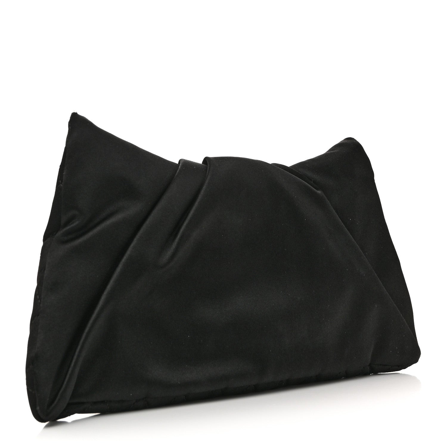 Chanel Satin Quilted Flap Clutch Black 3 of 8