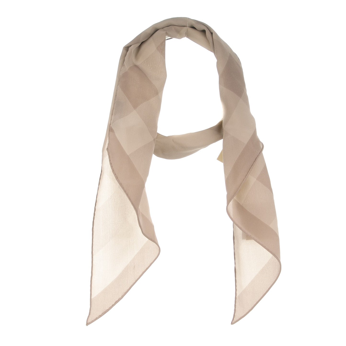Silk Giant Check Scarf Pale Trench